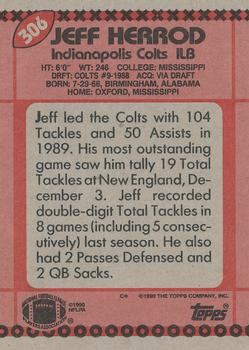 1990 Topps #306 Jeff Herrod Back