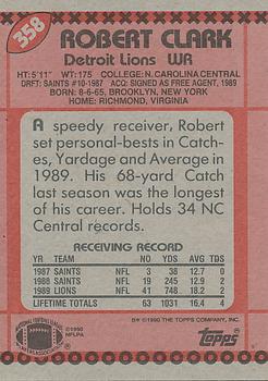 1990 Topps #358 Robert Clark Back