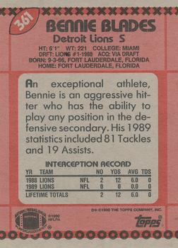 1990 Topps #361 Bennie Blades Back