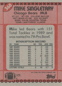 1990 Topps #368 Mike Singletary Back