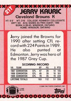 1990 Topps Traded #21T Jerry Kauric Back
