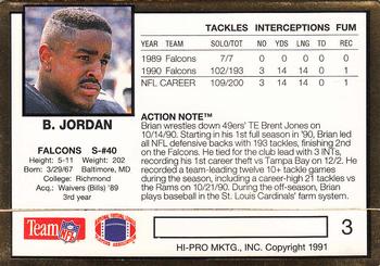 1991 Action Packed #3 Brian Jordan Back