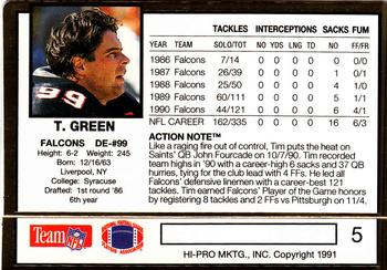 1991 Action Packed #5 Tim Green Back