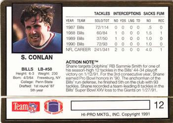 1991 Action Packed #12 Shane Conlan Back