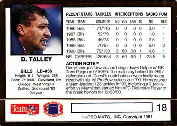 1991 Action Packed #18 Darryl Talley Back