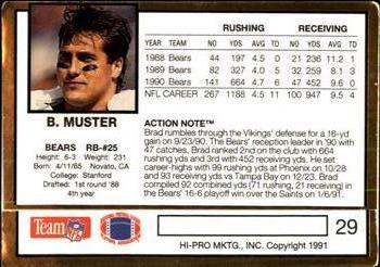 1991 Action Packed #29 Brad Muster Back