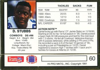1991 Action Packed #60 Daniel Stubbs Back