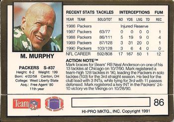 1991 Action Packed #86 Mark Murphy Back