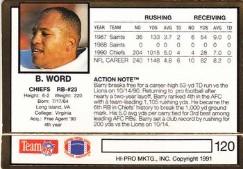 1991 Action Packed #120 Barry Word Back