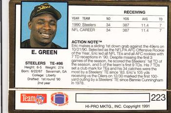 1991 Action Packed #223 Eric Green Back