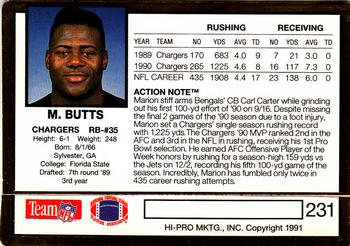 1991 Action Packed #231 Marion Butts Back