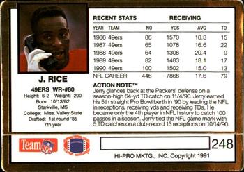 1991 Action Packed #248 Jerry Rice Back