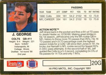 1991 Action Packed - 24K Gold #20G Jeff George Back