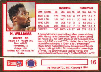 1991 Action Packed Rookie/Update #16 Harvey Williams Back