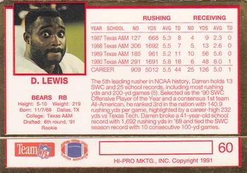 1991 Action Packed Rookie/Update #60 Darren Lewis Back
