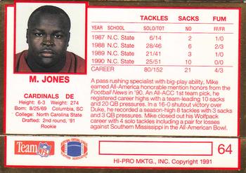 1991 Action Packed Rookie/Update #64 Mike Jones Back
