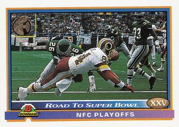 1991 Bowman #547 Road to Super Bowl XXV: Redskins vs. Eagles Front