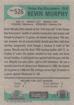 1991 Bowman #526 Kevin Murphy Back