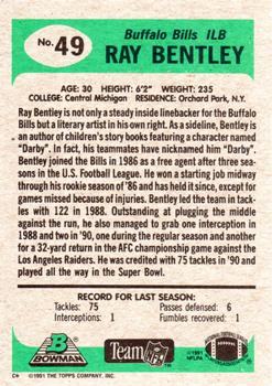 1991 Bowman #49 Ray Bentley Back