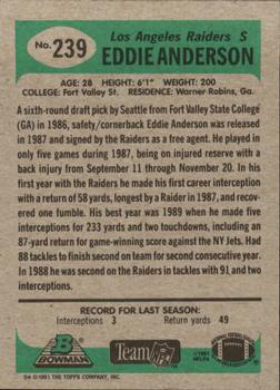 1991 Bowman #239 Eddie Anderson Back