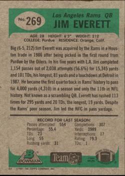 1991 Bowman #269 Jim Everett Back