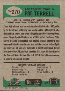 1991 Bowman #270 Pat Terrell Back