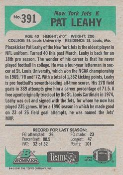 1991 Bowman #391 Pat Leahy Back