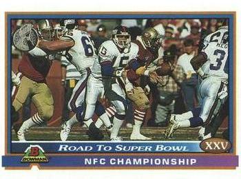 1991 Bowman #556 Road to Super Bowl XXV: Giants vs. 49ers Front