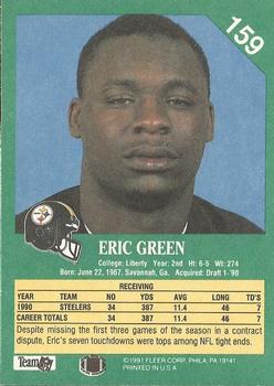 1991 Fleer #159 Eric Green Back