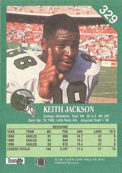 1991 Fleer #329 Keith Jackson Back