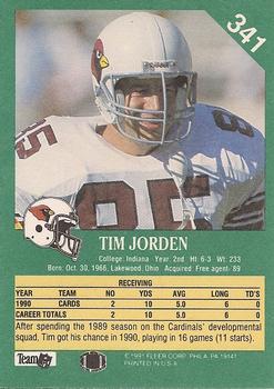 1991 Fleer #341 Tim Jorden Back