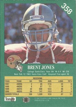 1991 Fleer #358 Brent Jones Back