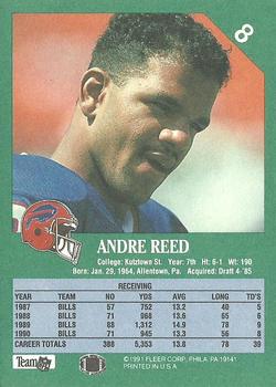 1991 Fleer #8 Andre Reed Back