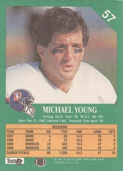 1991 Fleer #57 Michael Young Back