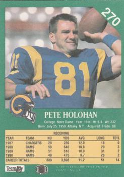 1991 Fleer #270 Pete Holohan Back