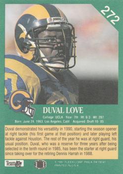 1991 Fleer #272 Duval Love Back