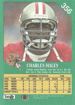 1991 Fleer #356 Charles Haley Back