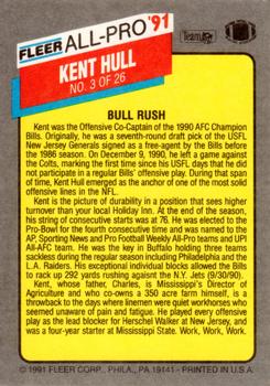 1991 Fleer - All-Pro '91 #3 Kent Hull Back