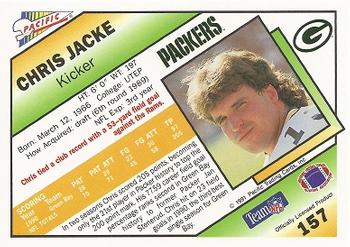 1991 Pacific #157 Chris Jacke Back