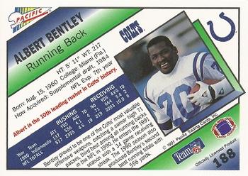 1991 Pacific #188 Albert Bentley Back
