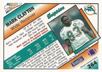 1991 Pacific #264 Mark Clayton Back