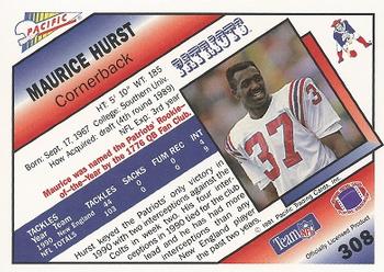 1991 Pacific #308 Maurice Hurst Back