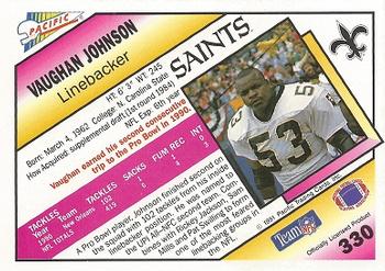 1991 Pacific #330 Vaughan Johnson Back