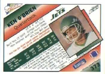 1991 Pacific #373 Ken O'Brien Back