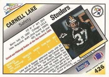 1991 Pacific #426 Carnell Lake Back