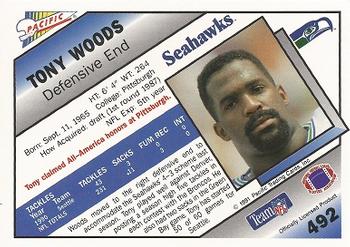 1991 Pacific #492 Tony Woods Back