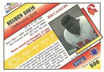 1991 Pacific #500 Reuben Davis Back