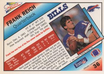 1991 Pacific #36 Frank Reich Back