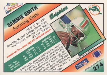 1991 Pacific #274 Sammie Smith Back