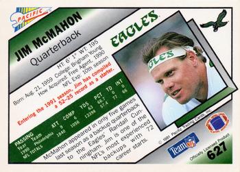 1991 Pacific #627 Jim McMahon Back